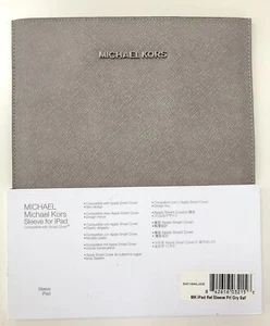 NWT Michael Michael Kors Sleeve for iPad Grey Leather Saffiano New - Picture 1 of 6
