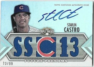 STARLIN CASTRO 2012 TOPPS 5 PIECE JERSEY & CERTIFIED AUTOGRAPH#99~CUBS - Picture 1 of 1