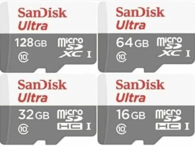 SanDisk Micro SD Card 32GB 64GB 128GB Class 10 SDHC SDXC Phone Memory & Adapter - Image 1 of 4