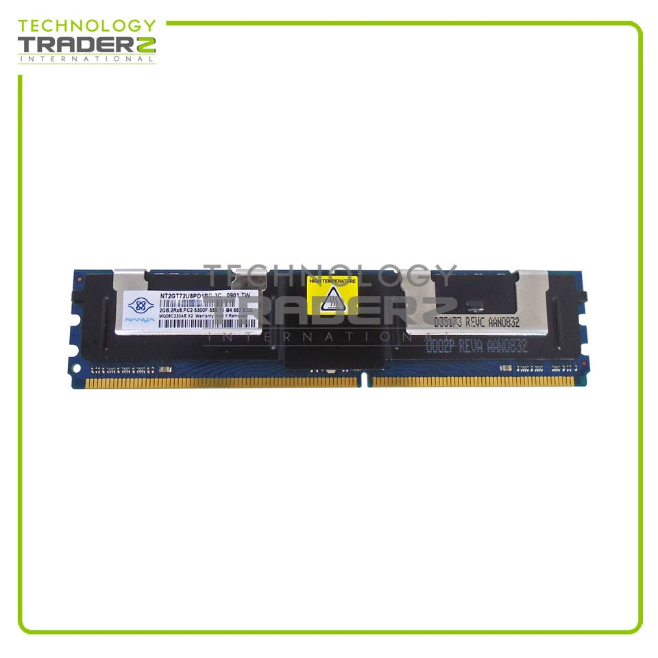 LOT OF 4 NT2GT72U8PD1BD-3C Nanya 2GB PC2-5300F DDR2-667MHz ECC 2Rx8 Memory - Image 1 of 1