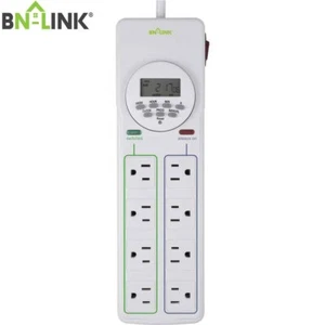 BN-LINK 8 Outlet Surge Protector with 7Day Digital Timer (4 Timed +4 Always On) - Picture 1 of 6