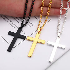 Cross Pendant Necklace for Men Women Stainless Steel Pendant  Chain Silver
