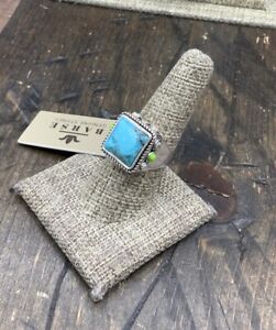 Barse Sea Sprite Ring- Turquoise & Peridot- Silver Overlay- 8- NWT