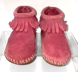 Minnetonka Back Flap Bootie Toddler Size 4 Pink B*O - Picture 1 of 9