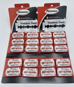 Personna Red Chrome Double Edge Stainless Steel 100 Blades 20 BOXES OF 5 Germany - Picture 1 of 2