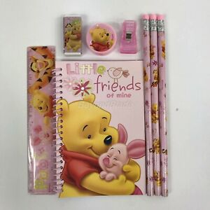 Winnie the Pooh Light Pink Stationary Set Pencils Ruler Eraser 8pc 