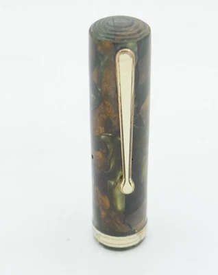 Waterman 94 зеленый и бронзовый с золотой отделкой перьевая ручка крышка - деталь - 1930-е - Канада - Изображение 1 из 4