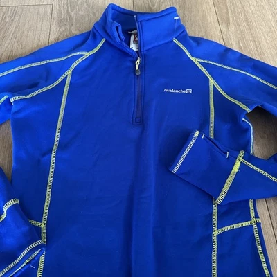Pulôver Avalanche 1/4 zíper desempenho azul roupa ativa ao ar livre feminino médio - Imagem 1 de 4