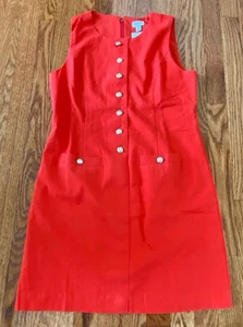 J.Crew $79 Linen-Blend Button-Front Mini Dress Red Size 4 NWT! - Picture 1 of 4