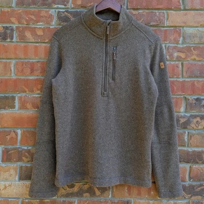 SMARTWOOL Hudson Trail Fleece Mens Sweater Pullover Half Zip Brown Wool Medium - Image 1 of 4