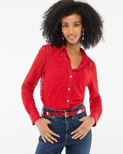New J. Crew XXL red Lace button-up shirt in classic fit - Picture 1 of 6