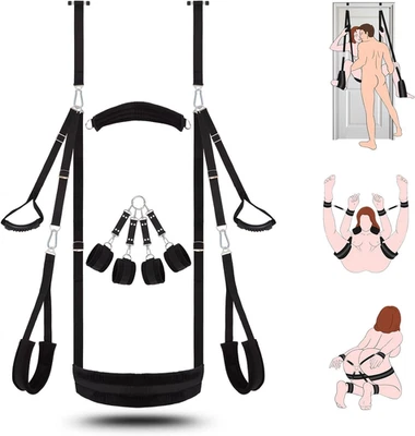 Sex Swing BDSM Kit de Sujeción de Esclavitud 2 en 1 Puerta Columpio y Sujeción Sexual Juego de Juguetes Sexuales Foto 1 de 4
