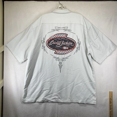 Barrett Jackson Mens XL Button Up Shirt Big Back Embroidered Soft Rayon Pocket - Image 1 of 4