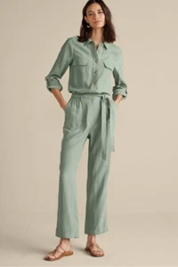 NWT Soft Surroundings Kerry Jumpsuit Green Milieu Size 14P - Picture 1 of 8