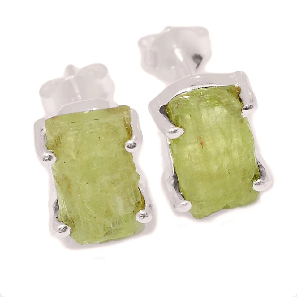 Pendientes de plata 925 de cianita verde menta natural - India CE50470 Foto 1 de 1