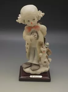 GIUSEPPE ARMANI CAPODIMONTE 1984 LITTLE CLOWN BOY WITH DOG PUPPY 8" MWT #2 - Picture 1 of 6