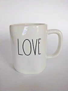 Rae Dunn  RARE "LOVE"  Coffee Tea Cocoa Mug Black LL VHTF  - Picture 1 of 5