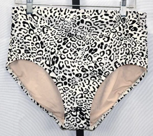 Parte inferior con estampado animal blanco y negro Kona Sol talla L nueva sin etiquetas cintura alta RN#17730 - Imagen 1 de 3