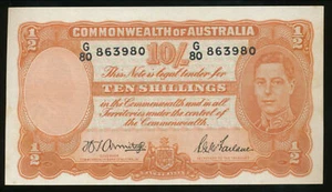 Australia 1942 10 chelines 10/- Armitage/McFarlane Mc21/R13 - casi sin circular - Imagen 1 de 3