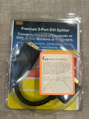 NEW - PTC DVI-D Male to Dual DVI-I Female Video x2 - DVI Y-Splitter Adapter - Image 1 of 4