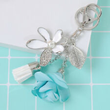 Women/Girl Charm Car Bag Keychain Tassel Cute Crystal Key Ring Flower Key Chain