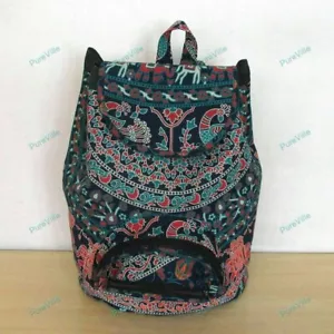100% Cotton Fabric Backpack Handbag Shoulder Mandala Handmade Travel School Art - Picture 1 of 8