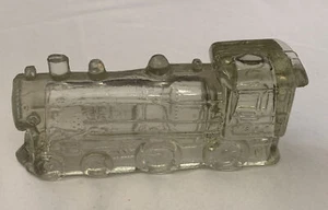 TRAIN STEAM ENGINE #888 Locomotive Vintage Glass Candy Container - Picture 1 of 4