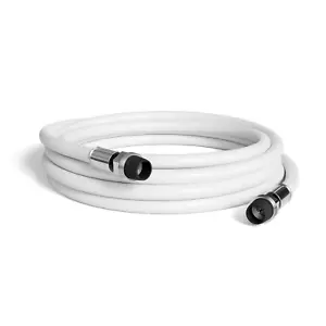 3' Feet, White RG6 Coaxial Cable with Rubber Booted - Weather Proof Indoor/Outdo - Picture 1 of 9
