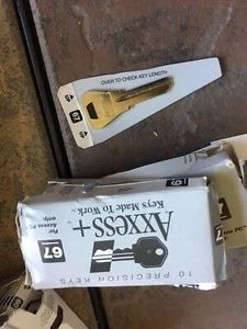 Axxess # 67 Key Keys Blank Assortment BOX OF 21 Locksmith Hardware Key shop - Picture 1 of 2