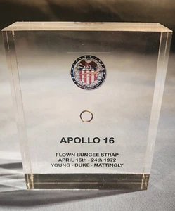 Apollo 16 Acrylic Space Flown To The Moon Bungee Strap John Young SpaceFlori LOA - Picture 1 of 14