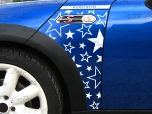 Mudguard Sticker FENDER Decal Stars For Mini Cooper R50 R53 Stars One Works - Picture 1 of 2