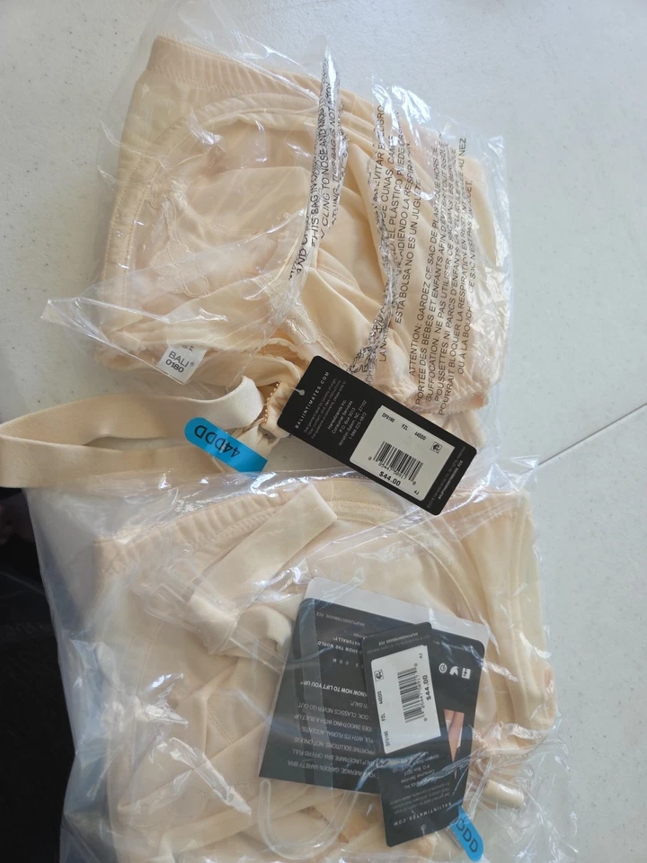 Bali Underwire Bra Flower Full Coverage Comfort Figure 0180 44DDD Set Of 2 - Image 1 of 1