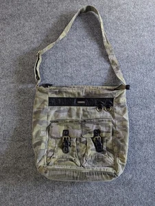 Roxy Canvas Camouflage Messenger Shoulder Bag Plenty of Storage Green Gray - Picture 1 of 10