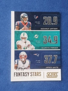 2020 Score Fantasy Stars Gold Deshaun Watson DeVante Parker James White /50 - Bild 1 von 3