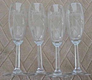 Flute Champagne Glasses-Lot of 4-6oz -8 inch High x1.75 inch Diameter - Picture 1 of 7