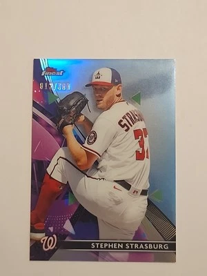 2021 Topps Finest - Stephen Strasburg #51 Sky Blue Refractor /300 - Image 1 of 3