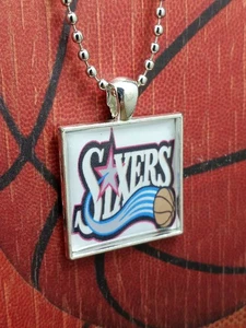 Philadelphia 76ers Basketball Pendant Necklace - Picture 1 of 2