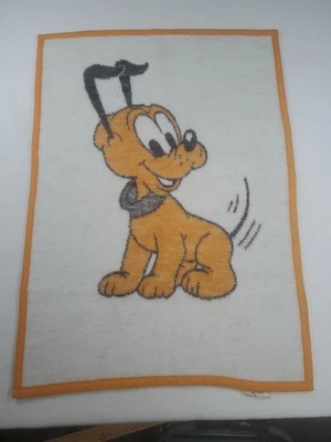 Vintage Biederlack Walt Disney 1984 Baby Pluto Fleece Blanket 27 X 36 USA - Image 1 of 4