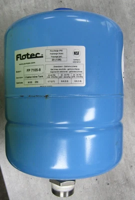 😏 TANQUE BOMBA FLOTEC 2 GAL 60 PSI MAX 20 PRECARGA PSI FP7105-8 Foto 1 de 4