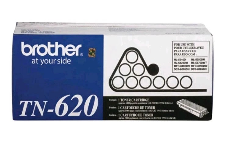 Cartucho de toner preto Brother TN-620 alto rendimento. Novo e lacrado. - Imagem 1 de 4
