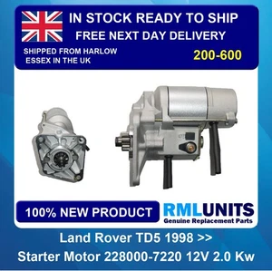 Starter Motor For Landrover Defender TD5 NAD101240 228000-7220 200-600 - Picture 1 of 5
