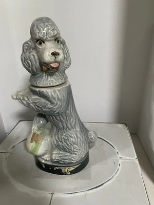 Botella jarra "penny" vintage 1970 Jim Beam's Poodle Regal China - gris teniente Foto 1 de 3