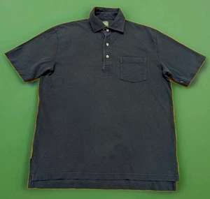 Sid Mashburn Polo Shirt Mens Medium Navy Blue Collared Short Sleeve Golf *READ* - Picture 1 of 8