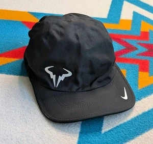 Rafael Nadal Nike Featherlight Dri Fit Hat Tennis Cap Black Rafa Packable Black - Picture 1 of 6