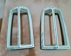 1967 AMC Ambassador Tail Lamp Light Bezels Trim Cover Pair - Picture 1 of 3