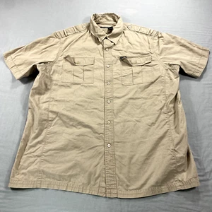 VINTAGE Rocawear Shirt Mens 3XL Khaki Button Up Hip Hop Y2K Streetwear - Picture 1 of 8