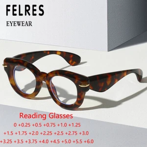 Occhiali da lettura donna moda rotondi anti luce blu montatura completa lettore presbiopico - Foto 1 di 16