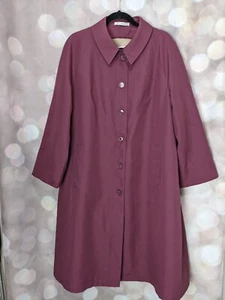 Misty Harbor Damen Vintage Burgunderrot W A Rosa Unterton Trenchcoat W Liner 20P - Bild 1 von 12