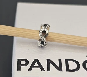 Pandora Infinite Love CZ Sterling Silver Spacer Charm 792101 Free Post - Picture 1 of 18