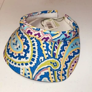 NUEVO CON ETIQUETAS Vera Bradley Capri Visera Azul Sombrero para el Sol - Imagen 1 de 4